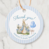 Waterverf Blue Peter Rabbit Baby shower Boy Bedankjes Labels (Voorkant)