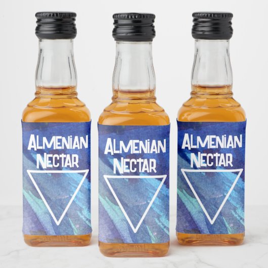 Waterverf Blue Phone Likeurfles Etiket (Flessen)