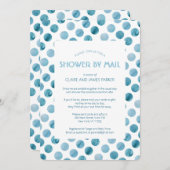 Waterverf Blue Polka Dot Baby shower per post Kaart (Voorkant / Achterkant)