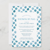 Waterverf Blue Polka Dot Baby shower per post Kaart (Voorkant)