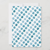 Waterverf Blue Polka Dot Virtual Baby shower Kaart (Achterkant)