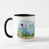 Waterverf blue Retro  Camper Caravan Mok (Links)