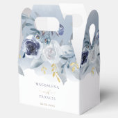 waterverf blue rozen bruiloft bedankdoosjes (Geopend)