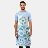 Waterverf Blue Seashells en Starfish Monogram Schort (Gedragen)