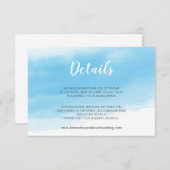 Waterverf Blue Seaside Wedding Detail Informatiekaartje (Voorkant / Achterkant)
