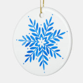 Waterverf Blue Snowflake Keramisch Ornament (Links)