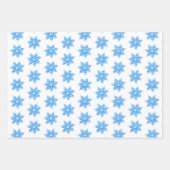 Waterverf Blue Snowflake Pattern Inpakpapier Vel (Voorkant 3)