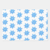 Waterverf Blue Snowflake Pattern Inpakpapier Vel (Voorkant 2)