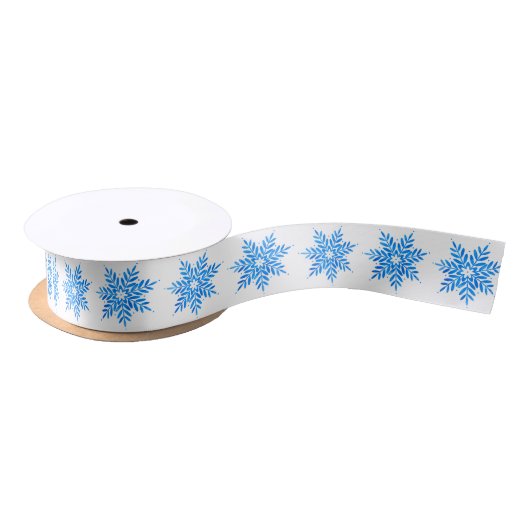 Waterverf Blue Snowflake Pattern Lint (Spoel)