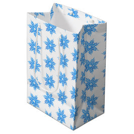 Waterverf Blue Snowflake Pattern Medium Cadeauzakje