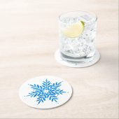 Waterverf Blue Snowflake Ronde Kartonnen Onderzetter (Insitu)