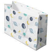 Waterverf Blue Space Planet Patroon Groot Cadeauzakje (Voorkant Gekanteld)
