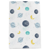 Waterverf Blue Space Planet Patroon Medium Cadeauzakje (Voorkant)
