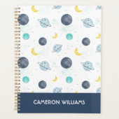 Waterverf Blue Space Planet Patroon Planner (Voorkant)