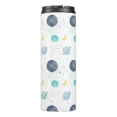 Waterverf Blue Space Planet Patroon Thermosbeker (Achterkant)