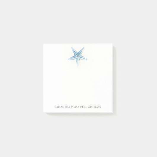Waterverf Blue Starfish Post-it® Notes (Voorkant)