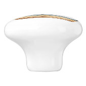 Waterverf Blue Stripe zeilboot Keramische Knop (Zijkant)