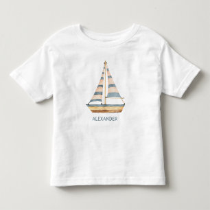 Waterverf Blue Stripe zeilboot Kinder Shirts