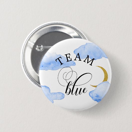 Waterverf Blue Team Blue Button (Voorkant /achterkant)