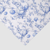Waterverf Blue Toile de Jouy Paashaas Tissuepapier (Detail)