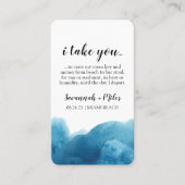 Waterverf Blue Wave Reisroute Insert Visitekaartje (Voorkant)