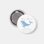 Waterverf Blue Whale Baby shower Magneet (Voorkant / Achterkant)