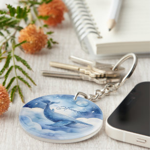 Waterverf Blue Whale Dream Sleutelhanger