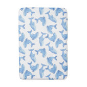 Waterverf Blue Whale Patroon Badmat (Voorkant Verticaal)
