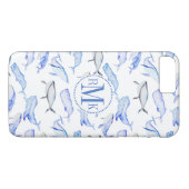 Waterverf Blue Whale Patroon Case-Mate iPhone Case (Achterkant (Horizontaal))