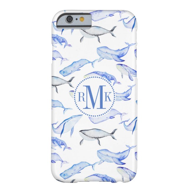 Waterverf Blue Whale Patroon Case-Mate iPhone Case (Achterkant)