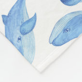 Waterverf Blue Whale Patroon Fleece Deken (Hoek)