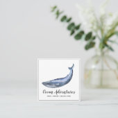 Waterverf Blue Whale Square Visitekaartje (Staand voorkant)