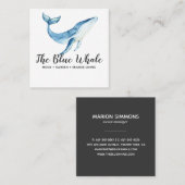 Waterverf Blue Whale Square Visitekaartje (Voorkant / Achterkant)