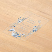 Waterverf Blue Wildflower Vrijgezellenfeest Acryl Uitnodigingen (Laagn)