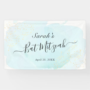 Waterverf Blue x Gold Bat Mitzvah Spandoek