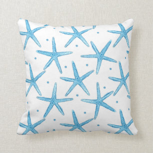 Waterverf Blue Zee Stars Patroon Kussen