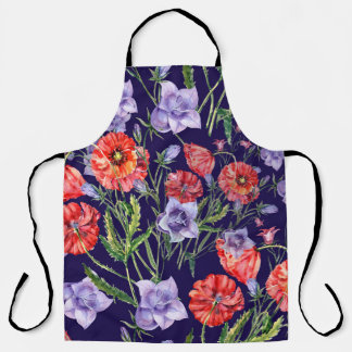 Waterverf Bluebell Poppy Array Schort