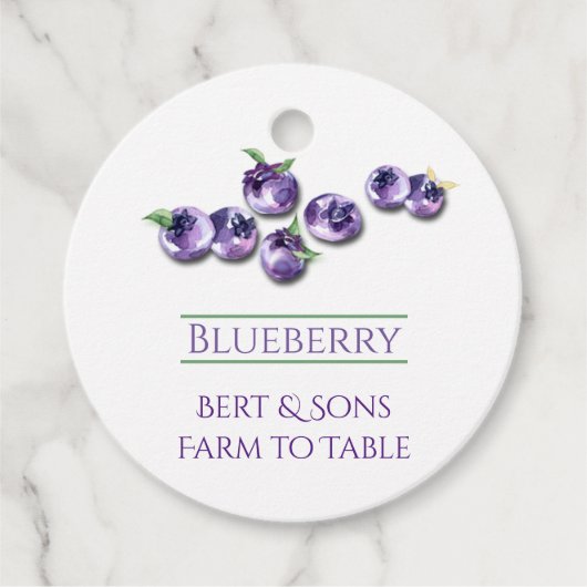 Waterverf Blueberries Product String Label (Voorkant)