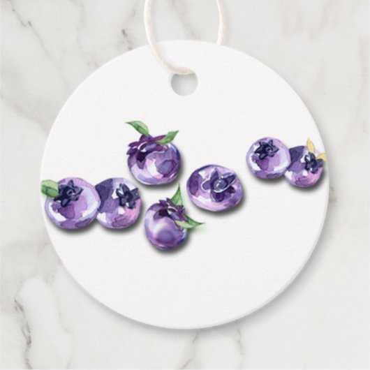 Waterverf Blueberries String Label (Voorkant)
