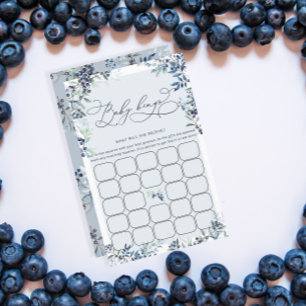 Waterverf Blueberry Baby Bingo spel Kaart