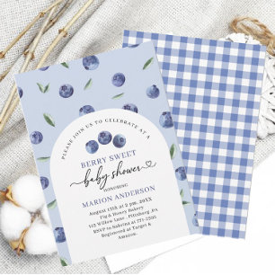 Waterverf Blueberry Baby shower Kaart