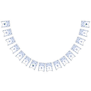 Waterverf Blueberry Boy Berry Swee Verjaardagsfees Vlaggetjes