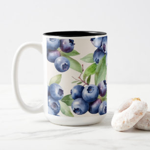 Waterverf Blueberry Elegance Tweekleurige Koffiemok
