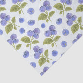 Waterverf Blueberry Fruit met bladeren Lichtblauw Tissuepapier (Detail)