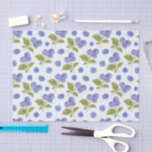 Waterverf Blueberry Fruit met bladeren Lichtblauw Tissuepapier (Craft)