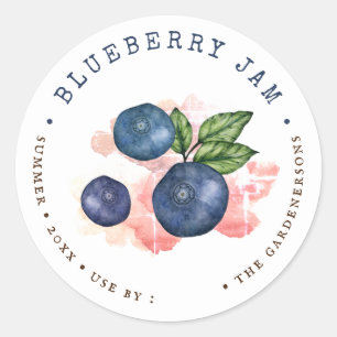 Waterverf Blueberry Jam Classic Round Sticker