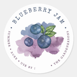 Waterverf Blueberry Jam Classic Round Sticker
