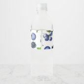 Waterverf Blueberry Jam Wrap-around Label Waterfles Etiket (Achterkant)