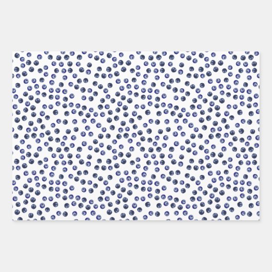 Waterverf Blueberry Pattern Wrapping Paper Sheets (Voorkant 2)