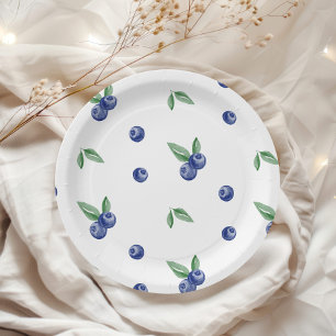 Waterverf Blueberry Sweet Birthday Papieren Bordje